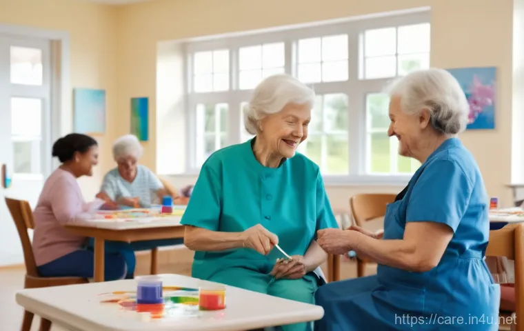 치매 요양병원 시설 수준 - A warm and comforting scene depicting an adult daughter and son sitting at a dining table with their... 치매 요양병원 시설 수준 - A warm and comforting scene depicting an adult daughter and son sitting at a dining table with their...